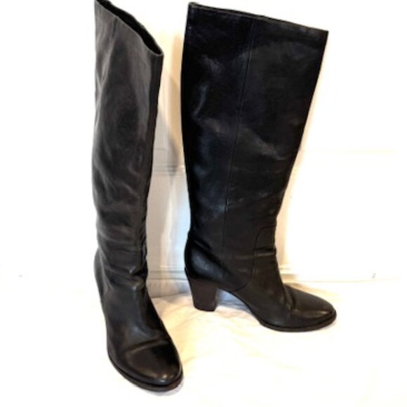 Gorgeous Moma Tall Black Heeled Boots (ladies 9) - Picture 1 of 5